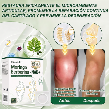 InnoMedix® Moringa Berberina x NAD+ 20-EN-1 Parche Avanzado de Nano-Microagujas (Aplicar solo una vez al día – cambios visibles en tan solo 7 días.)（墨西哥西语）