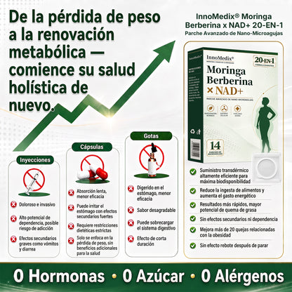 InnoMedix® Moringa Berberina x NAD+ 20-EN-1 Parche Avanzado de Nano-Microagujas (Aplicar solo una vez al día – cambios visibles en tan solo 7 días.)（墨西哥西语）（副本）