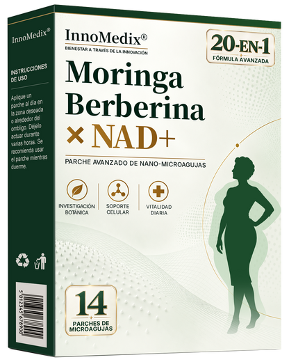 InnoMedix® Moringa Berberina x NAD+ 20-EN-1 Parche Avanzado de Nano-Microagujas (Aplicar solo una vez al día – cambios visibles en tan solo 7 días.)（美国西语）（副本）