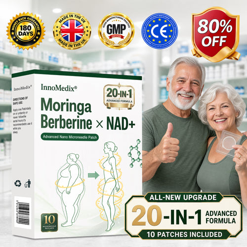 InnoMedix® Moringa · Berberine × NAD+ 20-IN-1 Advanced Nano Microneedle Patch