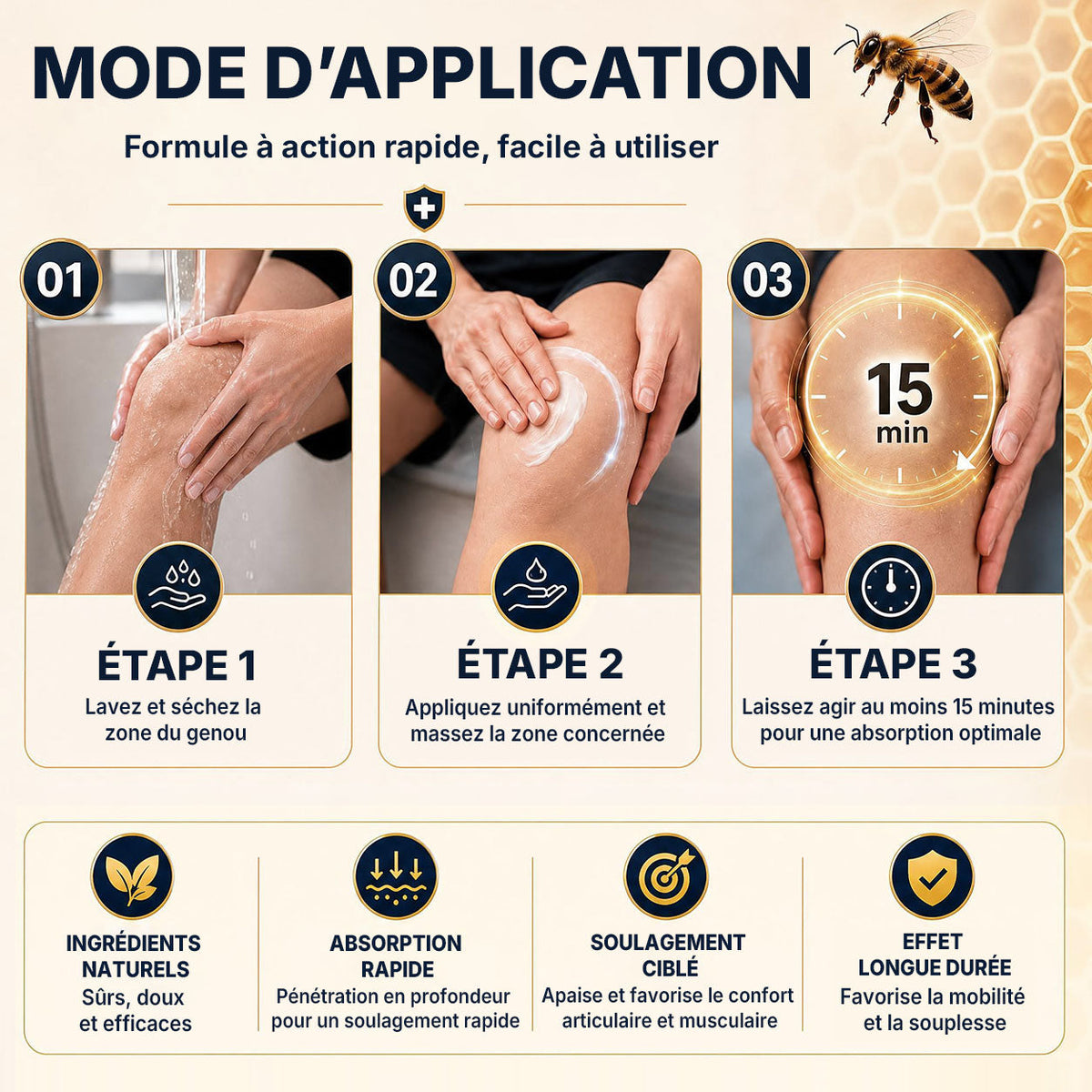 🔥 Healrize® Crème Articulaire au Venin d’Abeille – Soulagement Rapide des Inconforts aux Épaules, Mains, Dos et Articulations | Retrouvez une Mobilité Naturelle（法国）（副本）