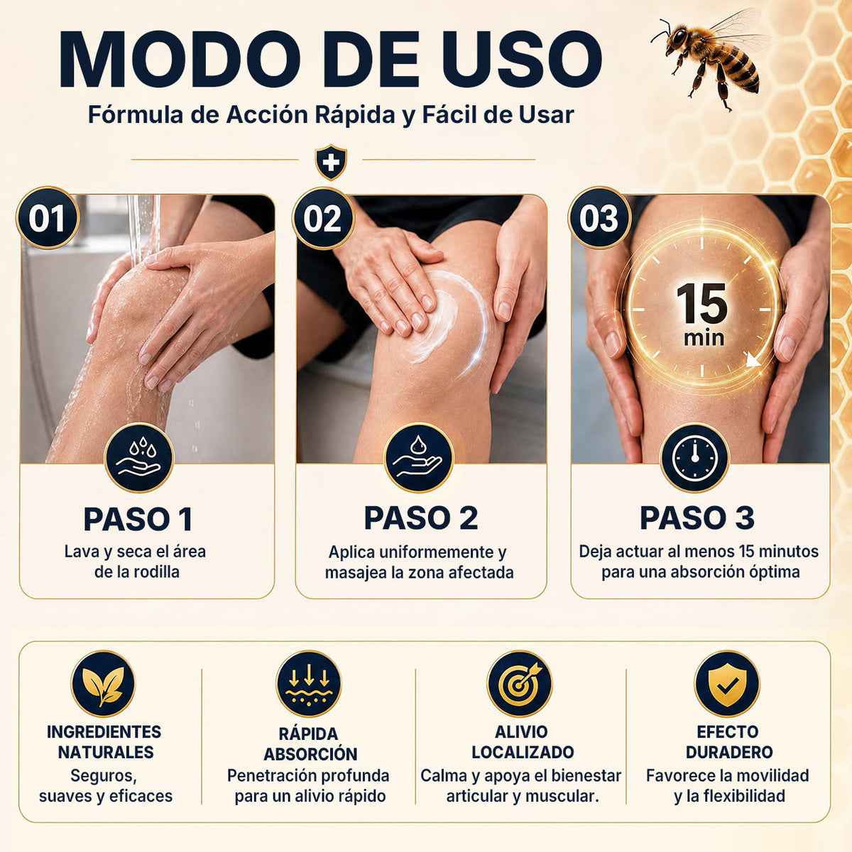 🔥 Healrize® Crema para el Confort Articular con Veneno de Abeja – Alivio Rápido para Hombros, Manos, Espalda y Articulaciones | Muévete con Mayor Libertad（美国西语）