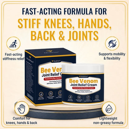🔥Healrize® Bee Venom Joint Relief Cream – Fast-Absorbing Comfort for Knees, Hands, Back & Shoulders（澳洲英语）