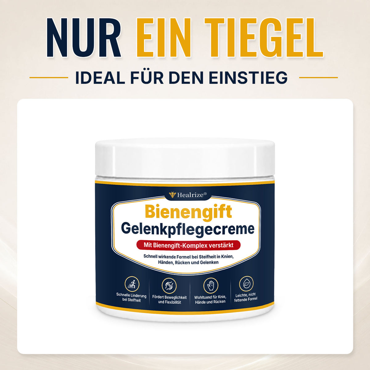 🔥 Healrize® Bienengift-Gelenkpflegecreme – Schnell einziehender Komfort für Knie, Hände, Rücken und Schultern(德语）