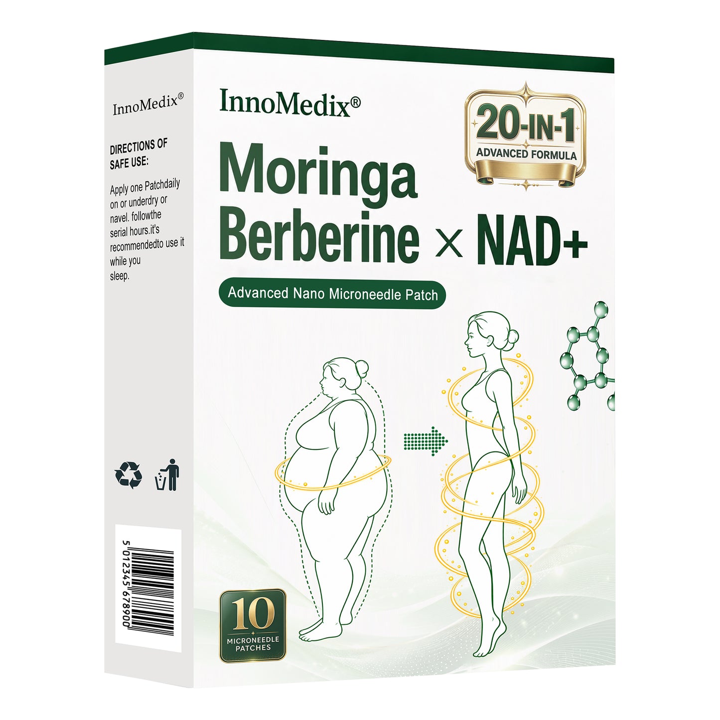 InnoMedix® Moringa Berberine x NAD+ 20-IN-1 Advanced Nano Microneedle Patch（美国英语upsell）
