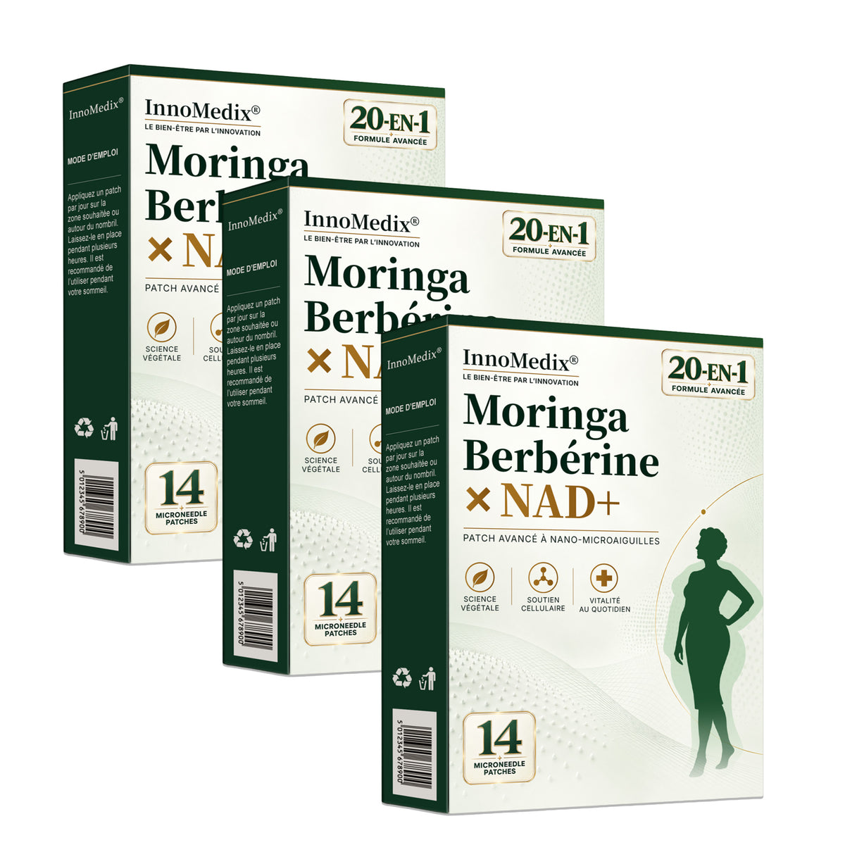 InnoMedix® Moringa Berbérine x NAD+ 20-IN-1 Patch Avancé à Nano-Microaiguilles (À appliquer une seule fois par jour – des changements visibles en seulement 7 jours.)（法国法语）（副本）