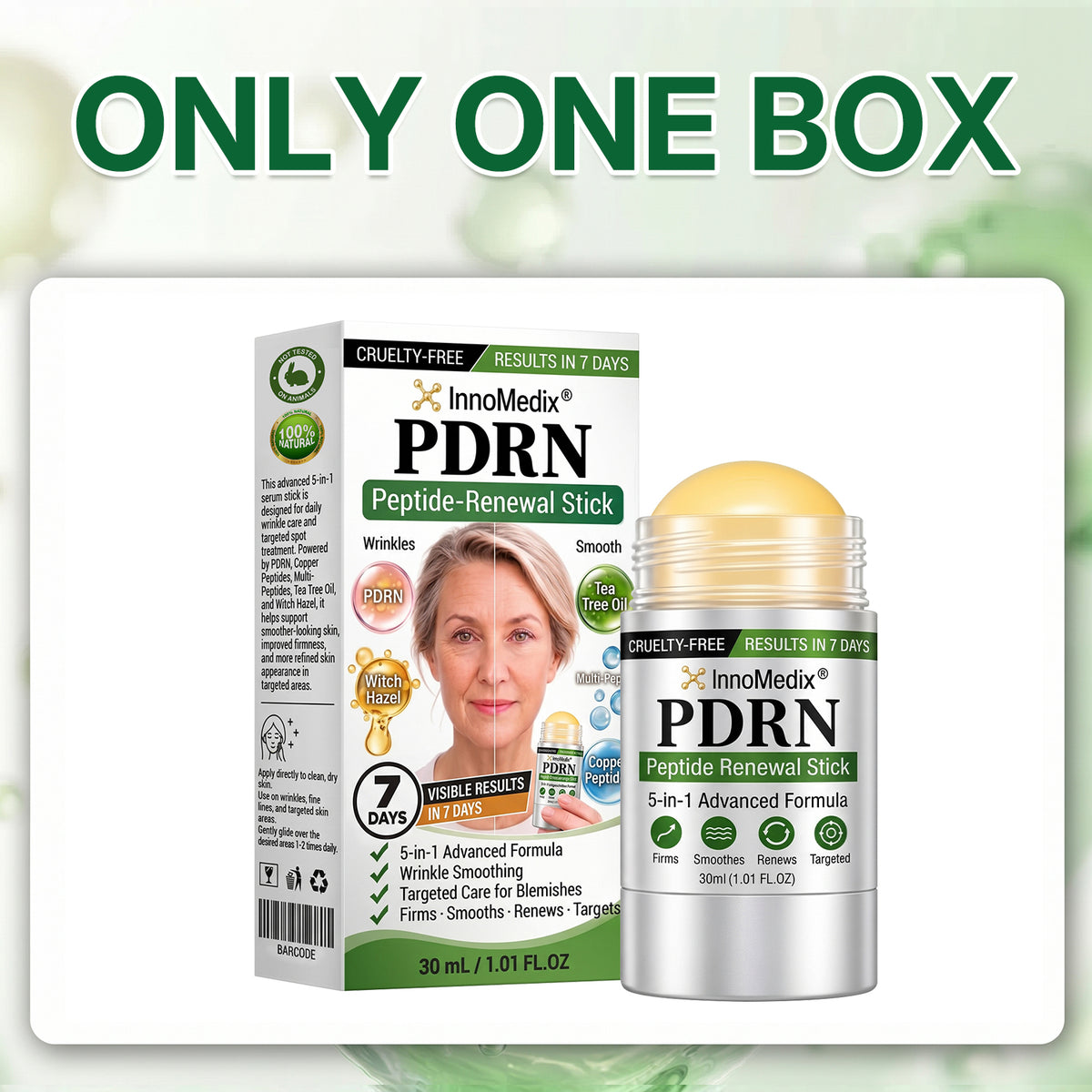 InnoMedix® 🧬𝑷𝑫𝑹𝑵 𝑨𝒏𝒕𝒊-𝑨𝒈𝒊𝒏𝒈 & 𝑻𝒂𝒓𝒈𝒆𝒕𝒆𝒅 𝑺𝒌𝒊𝒏 𝑹𝒆𝒏𝒆𝒘𝒂𝒍 𝑺𝒕𝒊𝒄𝒌 (𝑯𝒆𝒍𝒑𝒔 𝒗𝒊𝒔𝒊𝒃𝒍𝒚 𝒔𝒎𝒐𝒐𝒕𝒉 𝒘𝒓𝒊𝒏𝒌𝒍𝒆𝒔, 𝒔𝒖𝒑𝒑𝒐𝒓𝒕𝒔 𝒂 𝒇𝒊𝒓𝒎𝒆𝒓-𝒍𝒐𝒐𝒌𝒊𝒏𝒈 𝒔𝒌𝒊𝒏 𝒂𝒑𝒑𝒆𝒂𝒓𝒂𝒏𝒄𝒆 & 𝒊𝒎𝒑𝒓𝒐𝒗𝒆𝒔 𝒕𝒉𝒆 𝒂𝒑𝒑𝒆𝒂𝒓𝒂𝒏𝒄𝒆 𝒐𝒇 𝒗𝒊𝒔𝒊𝒃𝒍𝒆 𝒔𝒌𝒊𝒏 𝒔𝒑𝒐𝒕𝒔)