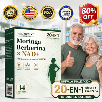InnoMedix® Moringa Berberina x NAD+ 20-EN-1 Parche Avanzado de Nano-Microagujas (Aplicar solo una vez al día – cambios visibles en tan solo 7 días.)（美国西语）（副本）
