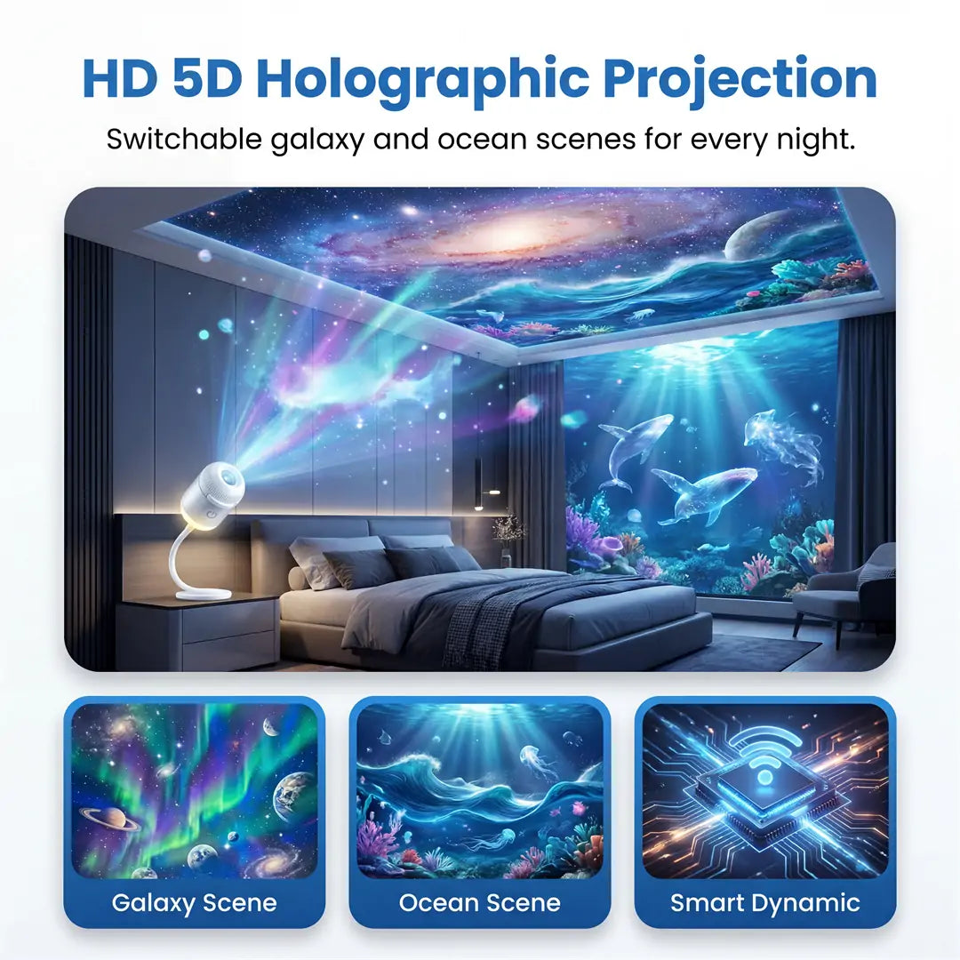 ✨Comauo® Smart Wi-Fi Night Light Projector—💝Smart Wi-Fi Galaxy & Ocean Projector That Transforms Any Room Instantly