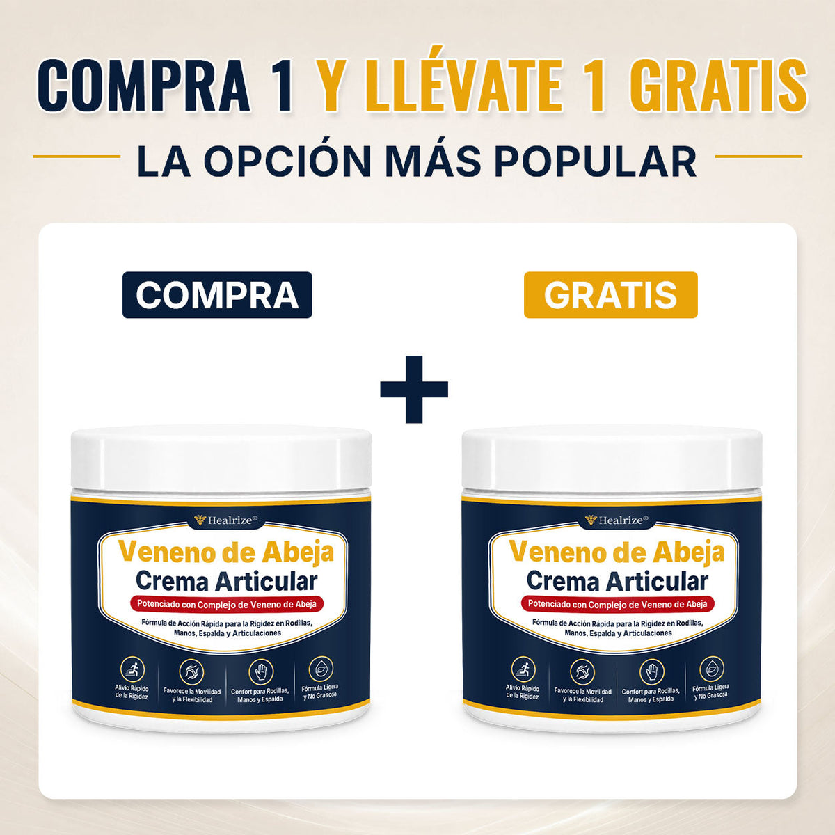 🔥 Healrize® Crema Articular con Veneno de Abeja – Confort Rápido para Hombros, Manos, Espalda y Articulaciones | Recupera tu Libertad de Movimiento（墨西哥西语）（副本）