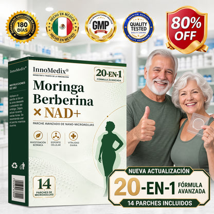 InnoMedix® Moringa Berberina x NAD+ 20-EN-1 Parche Avanzado de Nano-Microagujas (Aplicar solo una vez al día – cambios visibles en tan solo 7 días.)（墨西哥西语）（副本）