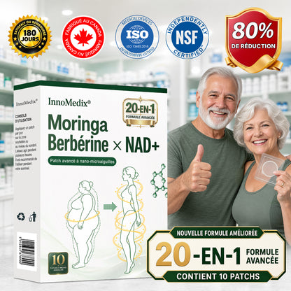 InnoMedix® Moringa Berbérine x NAD+ 20-IN-1 Patch Avancé à Nano-Microaiguilles (加拿大法语upsell）