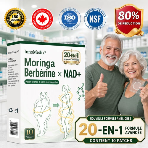 InnoMedix® Moringa Berbérine x NAD+ 20-IN-1 Patch Avancé à Nano-Microaiguilles (加拿大法语upsell）