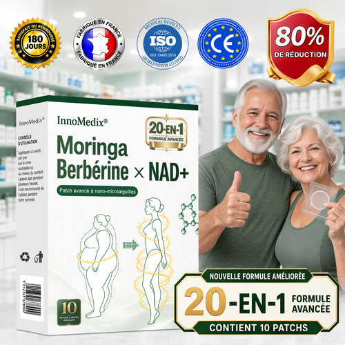 InnoMedix® Moringa Berbérine x NAD+ 20-IN-1 Patch Avancé à Nano-Microaiguilles (法国upsell）