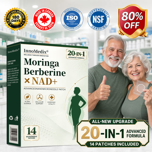 InnoMedix® Moringa Berberine x NAD+ 20-IN-1 Advanced Nano Microneedle Patch( 𝐉𝐮𝐬𝐭 𝐨𝐧𝐜𝐞 𝐚 𝐝𝐚𝐲, 𝐯𝐢𝐬𝐢𝐛𝐥𝐞 𝐜𝐡𝐚𝐧𝐠𝐞𝐬 𝐢𝐧 𝟕 𝐝𝐚𝐲𝐬)（加英）（副本）