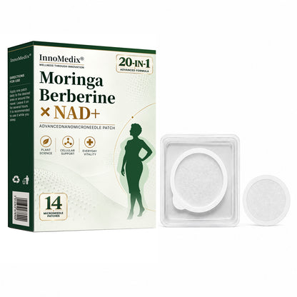 InnoMedix® Moringa · Berberine × NAD+ 20-IN-1 Advanced Nano Microneedle Patch（英国英语）