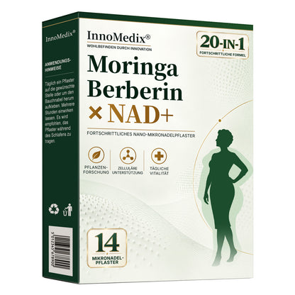 InnoMedix® Moringa Berberin x NAD+ 20-IN-1 Fortgeschrittenes Nano-Mikronadel-Pflaster (Nur einmal täglich anwenden – sichtbare Veränderungen in nur 7 Tagen.)（德国德语）