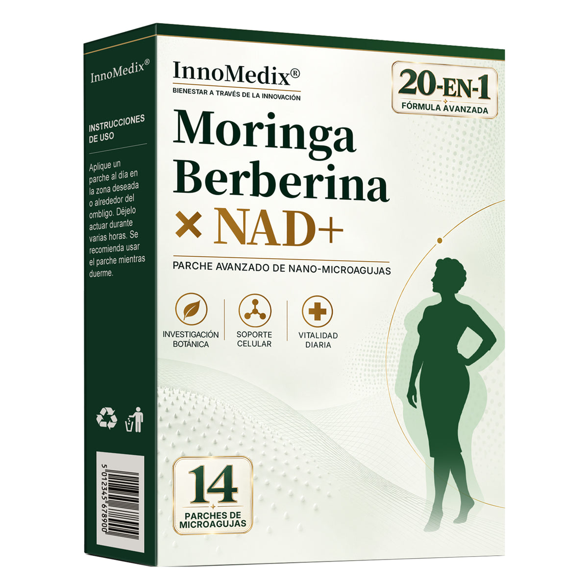 InnoMedix® Moringa Berberina x NAD+ 20-EN-1 Parche Avanzado de Nano-Microagujas (Aplicar solo una vez al día – cambios visibles en tan solo 7 días.)（墨西哥西语）（副本）