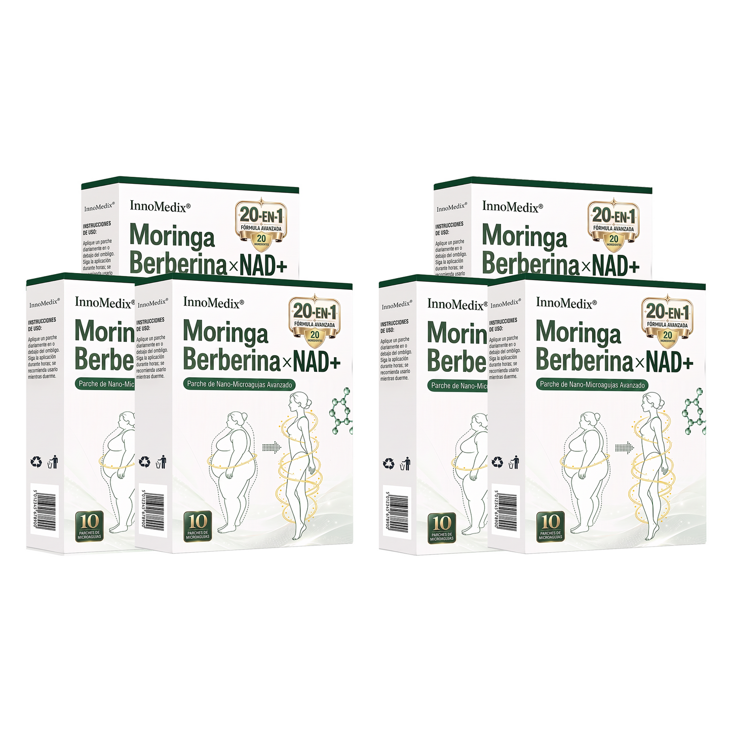 InnoMedix® Moringa Berberina x NAD+ 20-EN-1 Parche Avanzado de Nano-Microagujas (Aplicar solo una vez al día – cambios visibles en tan solo 7 días.)（墨西哥西语）