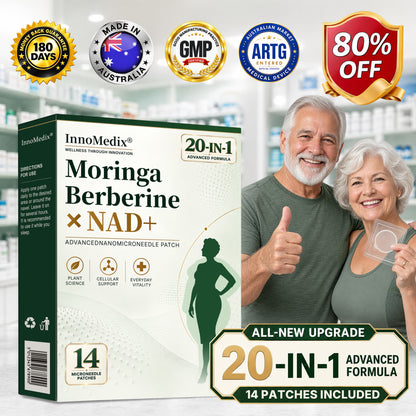 InnoMedix® Moringa Berberine x NAD+ 20-IN-1 Advanced Nano Microneedle Patch( 𝐉𝐮𝐬𝐭 𝐨𝐧𝐜𝐞 𝐚 𝐝𝐚𝐲, 𝐯𝐢𝐬𝐢𝐛𝐥𝐞 𝐜𝐡𝐚𝐧𝐠𝐞𝐬 𝐢𝐧 𝟕 𝐝𝐚𝐲𝐬)（澳英）（副本）