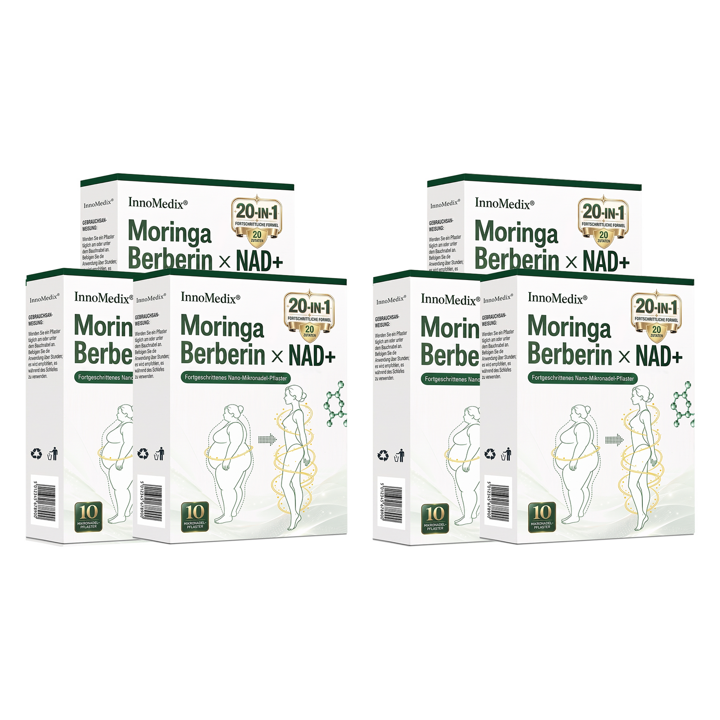 InnoMedix® Moringa Berberin x NAD+ 20-IN-1 Advanced Nano-Mikronadel-Pflaster(德国upsell)