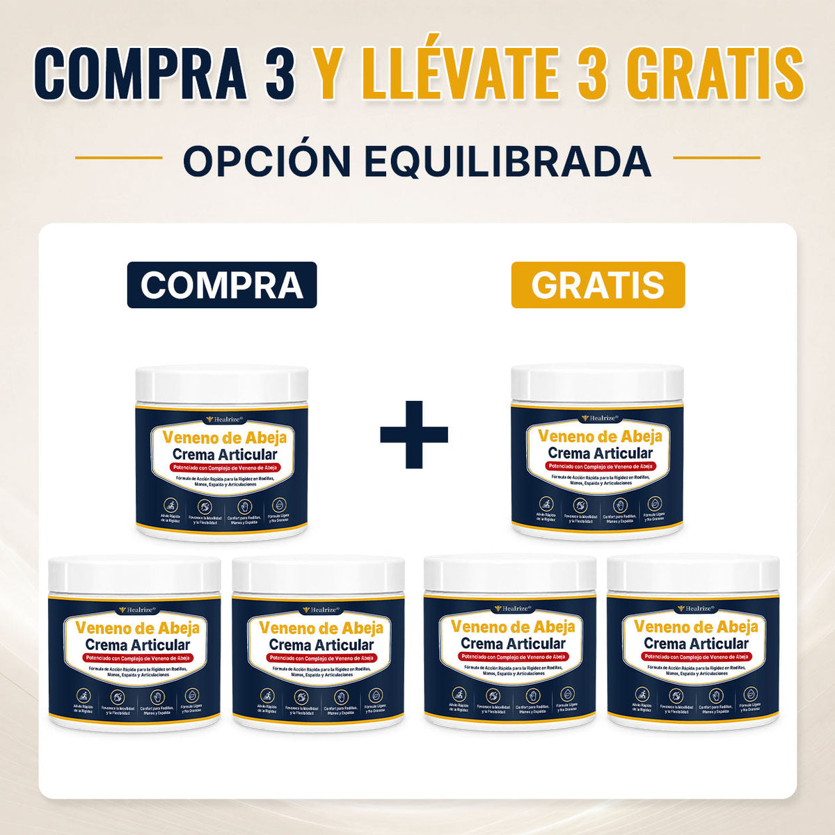 🔥 Healrize® Crema Articular con Veneno de Abeja – Confort Rápido para Hombros, Manos, Espalda y Articulaciones | Recupera tu Libertad de Movimiento（墨西哥西语）（副本）