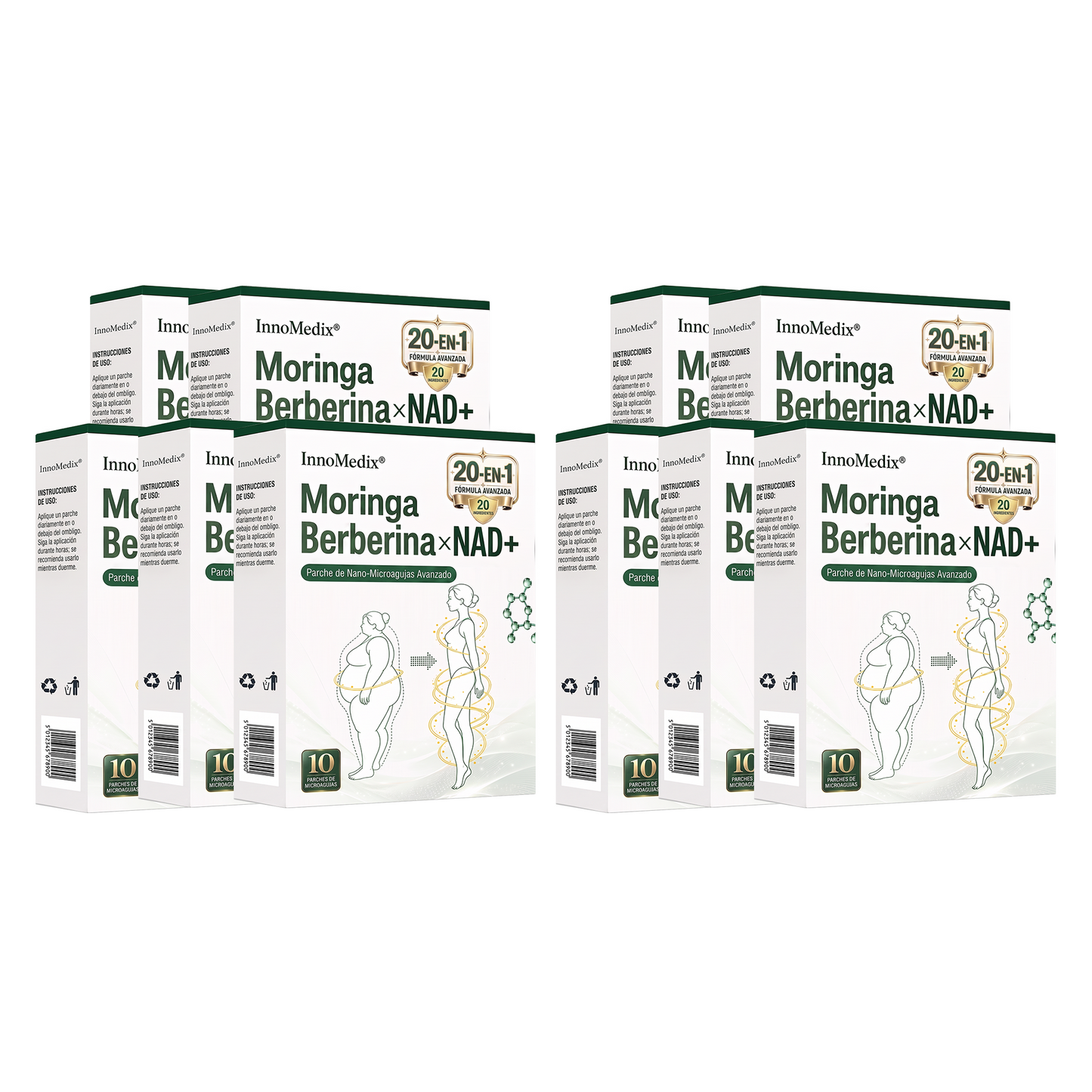 InnoMedix® Moringa Berberina x NAD+ 20-EN-1 Parche Avanzado de Nano-Microagujas (Aplicar solo una vez al día – cambios visibles en tan solo 7 días.)（墨西哥西语）
