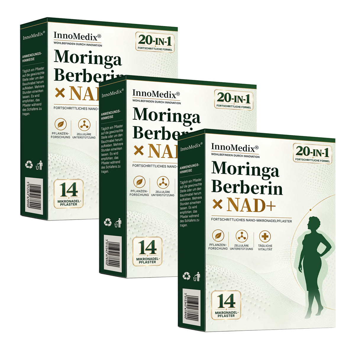 InnoMedix® Moringa Berberin x NAD+ 20-IN-1 Fortgeschrittenes Nano-Mikronadel-Pflaster (Nur einmal täglich anwenden – sichtbare Veränderungen in nur 7 Tagen.)（德国德语）