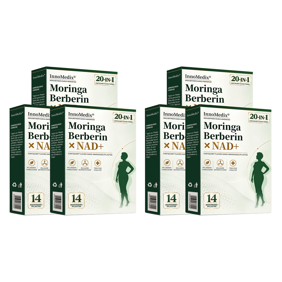 InnoMedix® Moringa Berberin x NAD+ 20-IN-1 Fortgeschrittenes Nano-Mikronadel-Pflaster (Nur einmal täglich anwenden – sichtbare Veränderungen in nur 7 Tagen.)（德国德语）