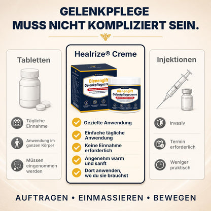🔥 Healrize® Bienengift-Gelenkpflegecreme – Schnell einziehender Komfort für Knie, Hände, Rücken und Schultern(德语）