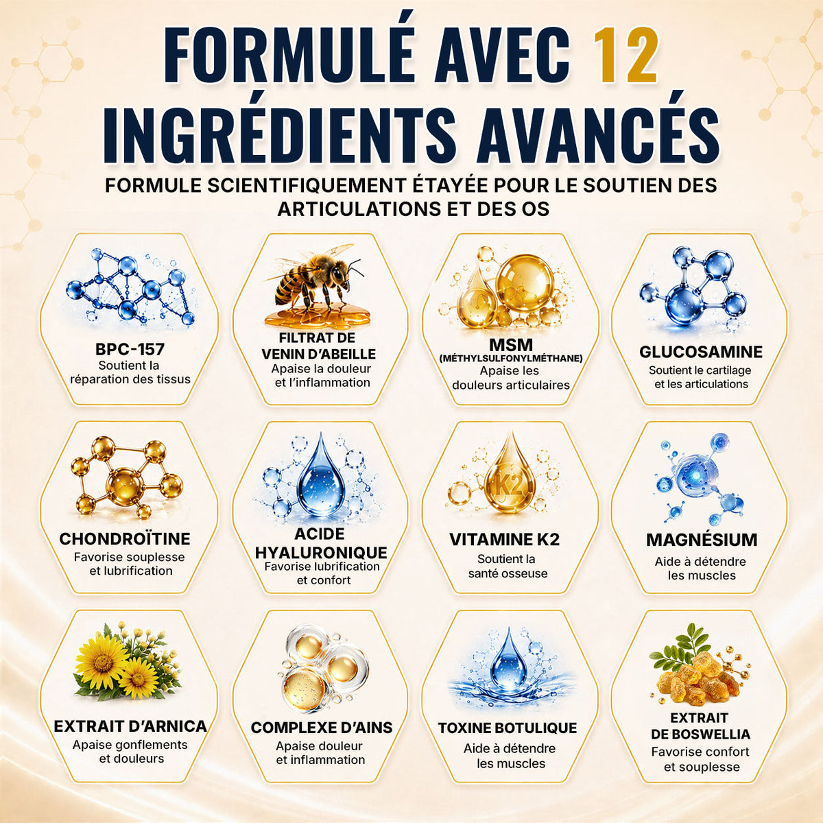 🔥 Healrize® Crème Articulaire au Venin d’Abeille – Soulagement Rapide des Inconforts aux Épaules, Mains, Dos et Articulations | Retrouvez une Mobilité Naturelle（法国）（副本）