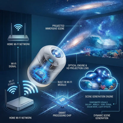 ✨Comauo® Smart Wi-Fi Night Light Projector—💝Smart Wi-Fi Galaxy & Ocean Projector That Transforms Any Room Instantly